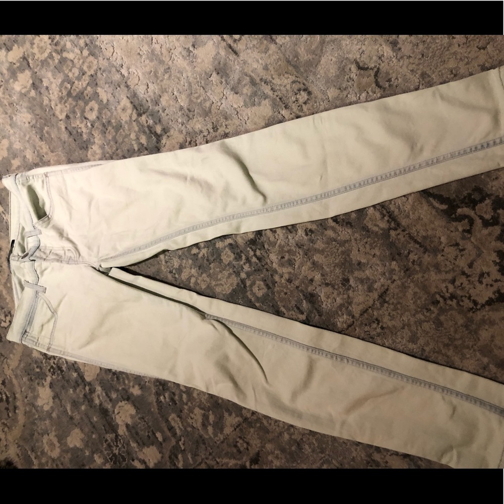 J Brand light mint colored jeans